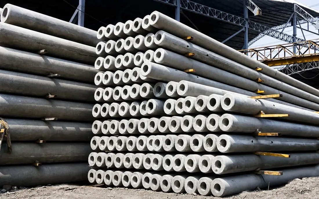 Fabricação de postes de concreto